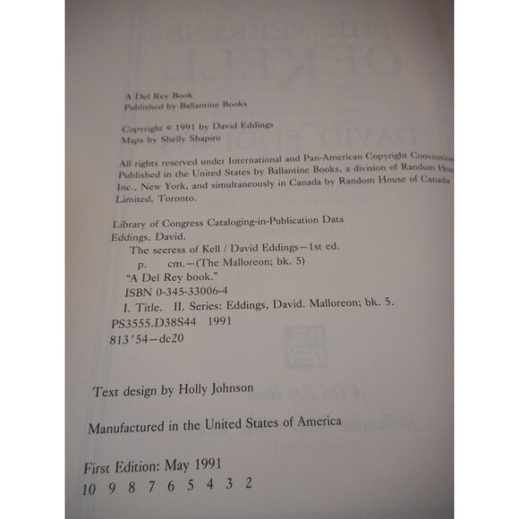 David Eddings The Malloreon: The Seeress of Kell Bk. 5 (1991, hc) First edition - Picture 2 of 3